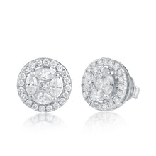 Load image into Gallery viewer, Round cluster-diamond stud with jacket (1.5+ ct)