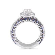 Load image into Gallery viewer, Solitaire diamond ring with sapphires and rubies