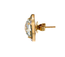 Load image into Gallery viewer, Green amethyst, t-savorite and diamond stud