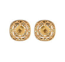 Load image into Gallery viewer, Green amethyst, t-savorite and diamond stud