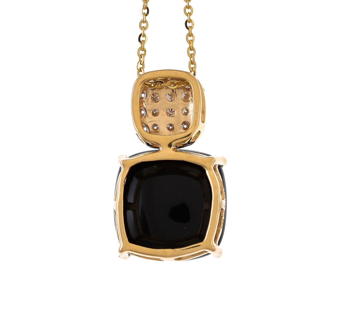 Onyx and high quality diamond pendant