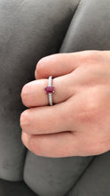 Load image into Gallery viewer, Diamond row ring with a ruby centre-stone