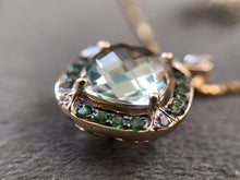 Load image into Gallery viewer, Green amethyst and t-savorite pendant