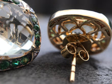 Load image into Gallery viewer, Green amethyst, t-savorite and diamond stud