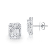 Load image into Gallery viewer, Octagon-shaped diamond stud with jacket (1.25)
