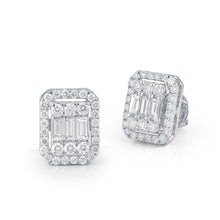 Load image into Gallery viewer, Octagon-shaped diamond stud with jacket (1.25)
