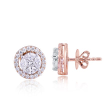 Load image into Gallery viewer, Round diamond stud with jacket (1+ct)
