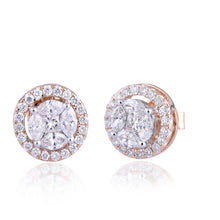 Load image into Gallery viewer, Round diamond stud with jacket (1+ct)
