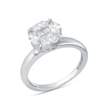 Load image into Gallery viewer, Round cluster-diamond ring (~1ct)
