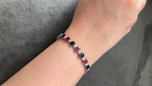 Sapphire, ruby and diamond bracelet