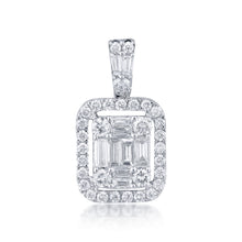 Load image into Gallery viewer, Rectangular diamond pendant with jacket (just under 1 ct)
