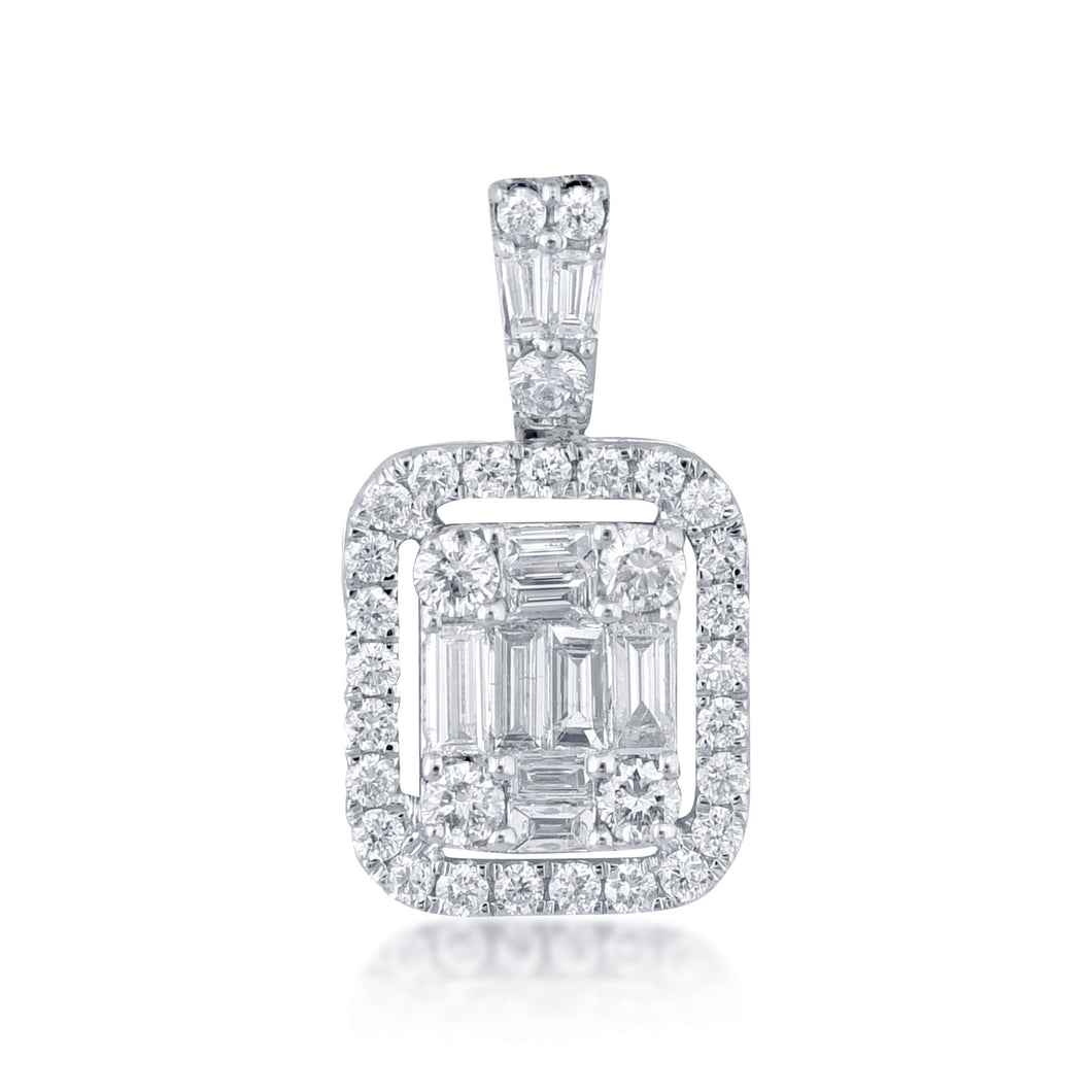 Rectangular diamond pendant with jacket (just under 1 ct)