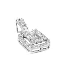 Load image into Gallery viewer, Rectangular diamond pendant with jacket (just under 1 ct)

