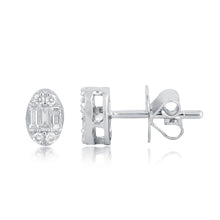 Load image into Gallery viewer, Oval cluster diamond stud
