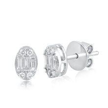 Load image into Gallery viewer, Oval cluster diamond stud
