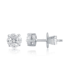 Load image into Gallery viewer, Round cluster-diamond stud
