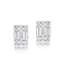 Load image into Gallery viewer, Rectangular fine diamond stud

