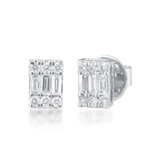 Load image into Gallery viewer, Rectangular fine diamond stud
