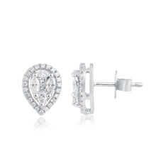 Load image into Gallery viewer, Pear-shaped diamond stud with jacket
