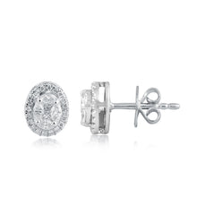 Load image into Gallery viewer, Oval-shaped diamond stud with jacket
