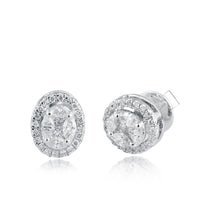 Load image into Gallery viewer, Oval-shaped diamond stud with jacket
