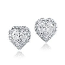 Load image into Gallery viewer, Heart-shaped diamond stud with jacket (1.25)
