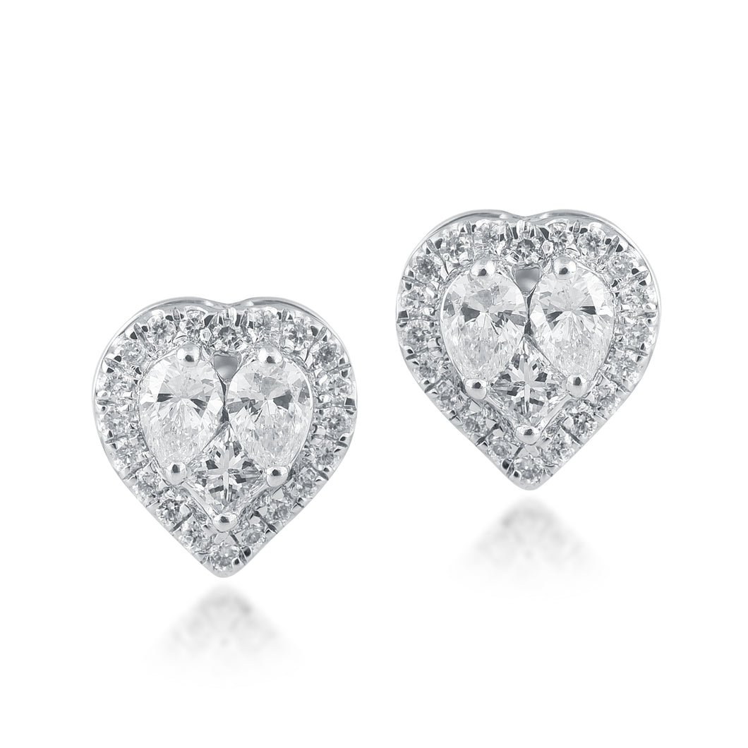 Heart-shaped diamond stud with jacket (1.25)