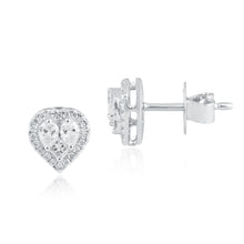Load image into Gallery viewer, Heart-shaped diamond stud with jacket (1.25)
