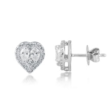 Load image into Gallery viewer, Heart-shaped diamond stud with jacket (0.5)

