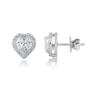 Heart-shaped diamond stud with jacket (0.5)