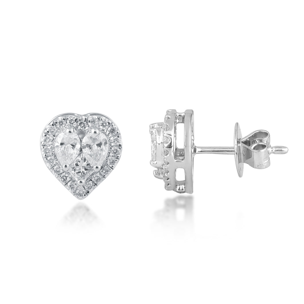 Heart-shaped diamond stud with jacket (0.5)