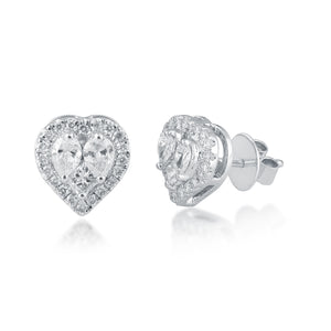 Heart-shaped diamond stud with jacket (0.5)