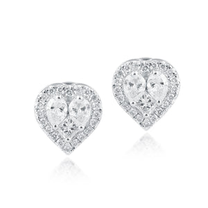 Heart-shaped diamond stud with jacket (0.5)