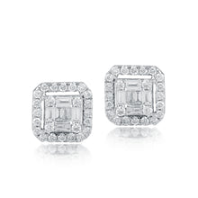 Load image into Gallery viewer, Square stud with a diamond jacket
