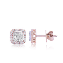 Load image into Gallery viewer, Square diamond stud with jacket
