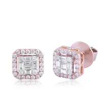 Load image into Gallery viewer, Square diamond stud with jacket
