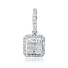 Load image into Gallery viewer, Square diamond pendant with jacket and loop
