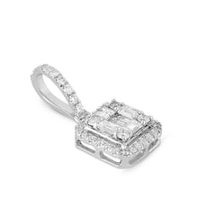 Load image into Gallery viewer, Square diamond pendant with jacket and loop
