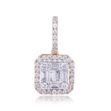 Load image into Gallery viewer, Square diamond pendant with jacket and loop
