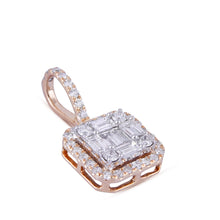 Load image into Gallery viewer, Square diamond pendant with jacket and loop
