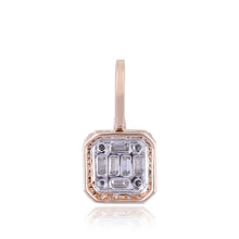 Load image into Gallery viewer, Square diamond pendant with jacket and loop
