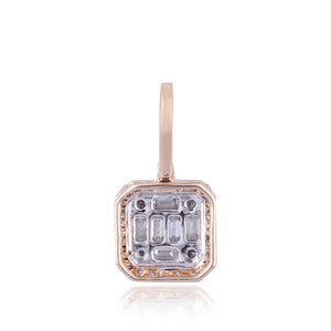 Square diamond pendant with jacket and loop