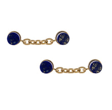 Load image into Gallery viewer, Gold and Lapis cufflinks
