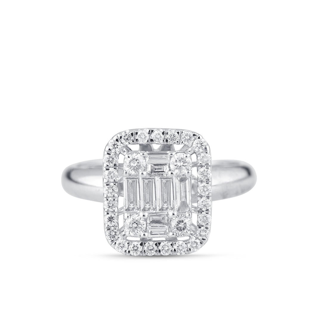 White gold ring with 37 natural diamonds