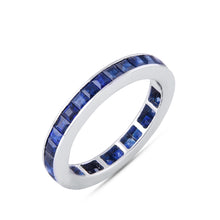 Load image into Gallery viewer, Shop channel set blue sapphire gold ring at Dira London.com
