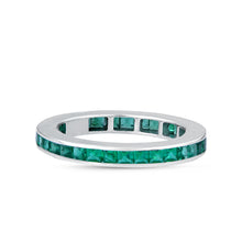 Load image into Gallery viewer, Channel-set emerald and white gold band
