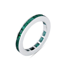 Load image into Gallery viewer, Shop channel-set emerald band at DiraLondon.com
