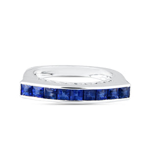 Shop channel set blue sapphire ring at Dira London.com