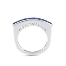 Load image into Gallery viewer, Shop channel set blue sapphire ring at Dira London.com
