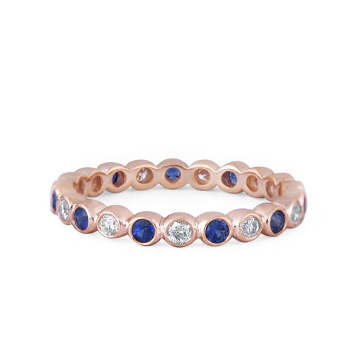 Shop blue sapphire and diamond love band at Dira London.com